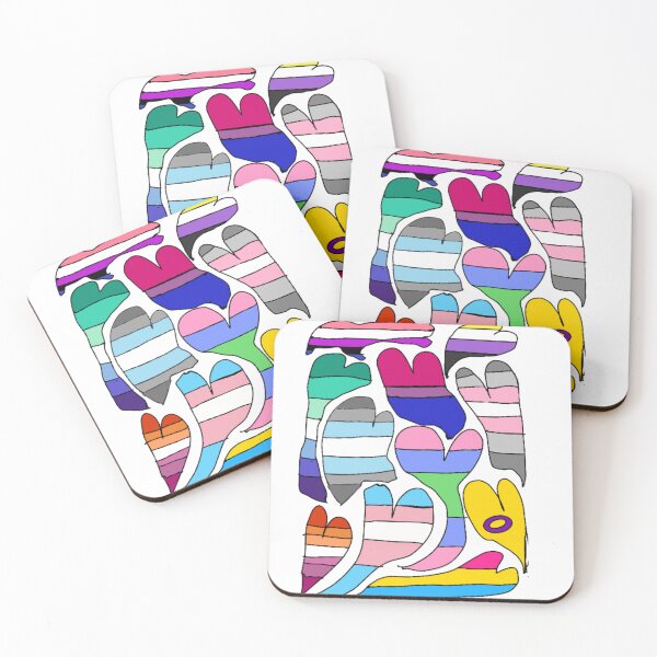 Item preview, Abstract Pride Flag Heart Design designed and sold by FroggyTown Art.