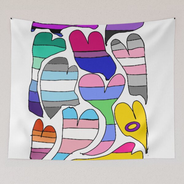 Item preview, Abstract Pride Flag Heart Design designed and sold by FroggyTown Art.