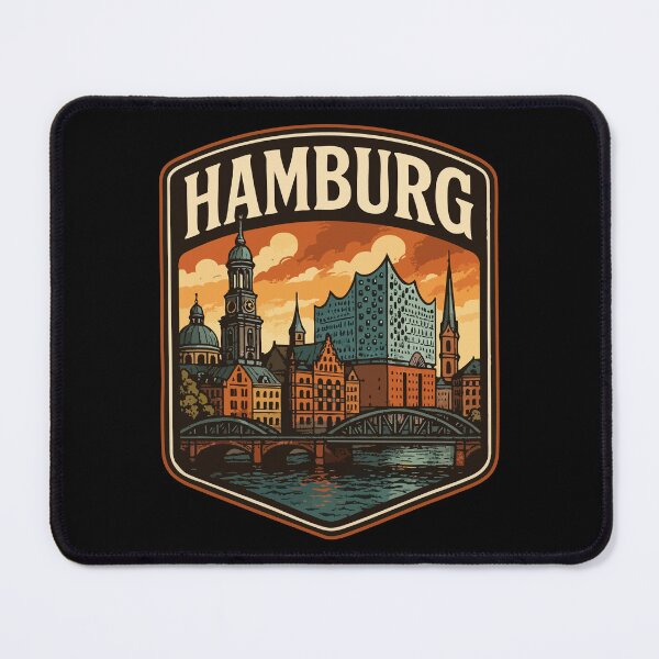 Item preview, Hamburg Germany Retro Vintage Travel designed and sold by TomFrontierArt.