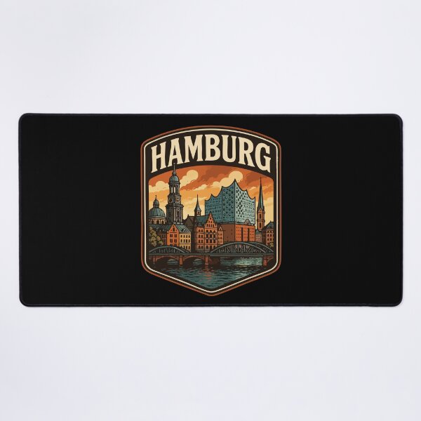 Item preview, Hamburg Germany Retro Vintage Travel designed and sold by TomFrontierArt.