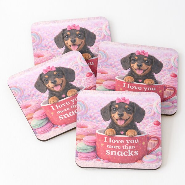 Item preview, Dachshund Puppy Loves Snacks designed and sold by GivingJoy.