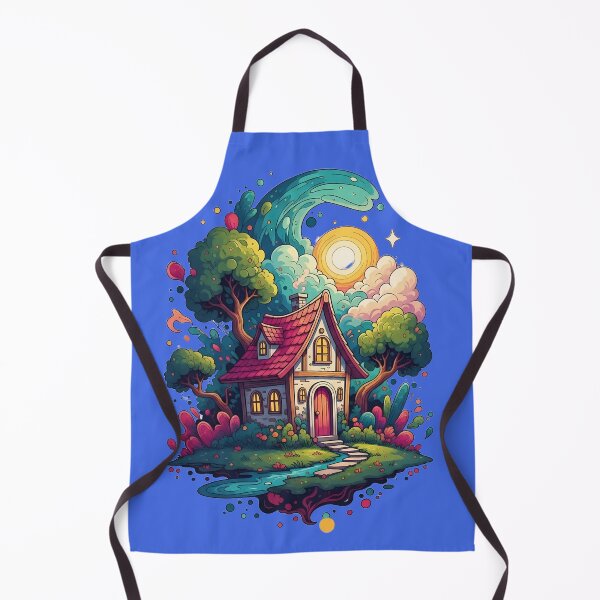 Item preview, Whimsical Dream Cottage Psychedelic Fantasy Art designed and sold by rendstuff ⭐⭐⭐⭐⭐.