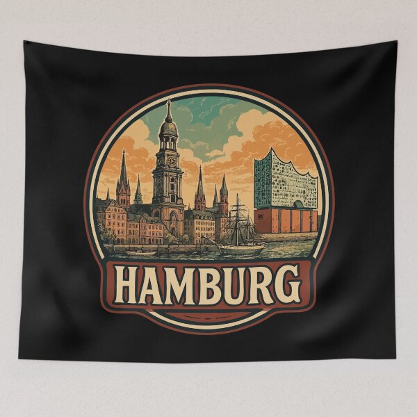 Item preview, Hamburg Germany Retro Vintage designed and sold by TomFrontierArt.