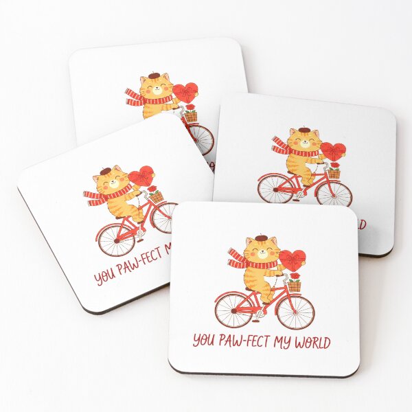 Item preview, Valentine's Cat Bike Ride: You Paw-fect My World designed and sold by Fatomfatom.