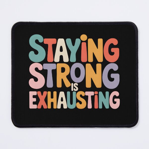 Item preview, Staying Strong Is Exhausting – Mental Health Quote Colorful Typography Design designed and sold by WHDProduction45.