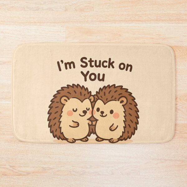 Item preview, Hedgehog couple illustration 'I'm Stuck on You' designed and sold by Lyvion design.