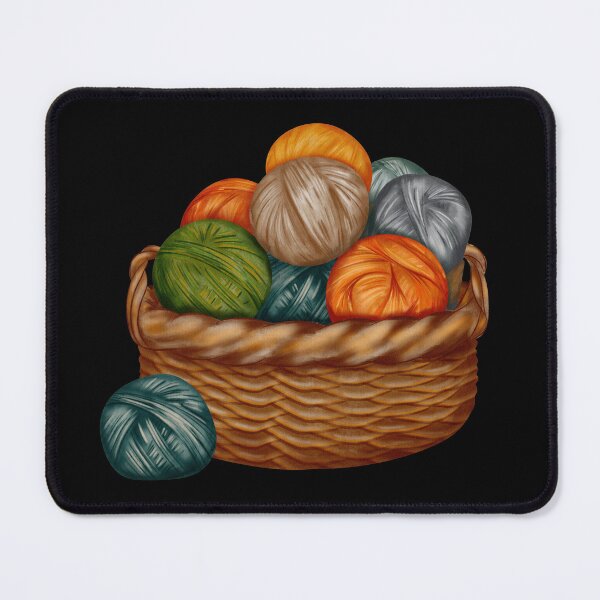 Item preview, Watercolor basket with skeins of thread designed and sold by ArtTinulyaOk.