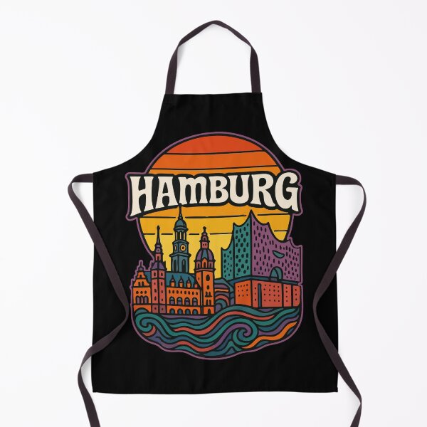 Item preview, Hamburg Germany Retro Trippy Art Travel designed and sold by TomFrontierArt.