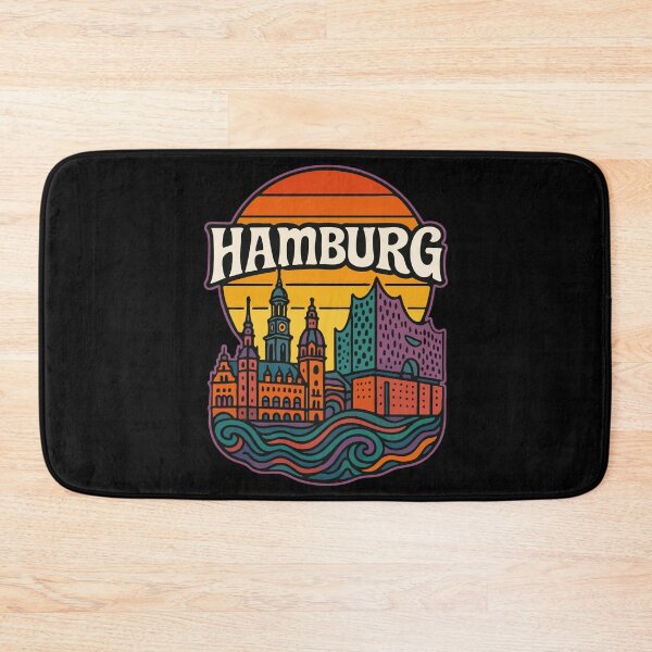 Item preview, Hamburg Germany Retro Trippy Art Travel designed and sold by TomFrontierArt.
