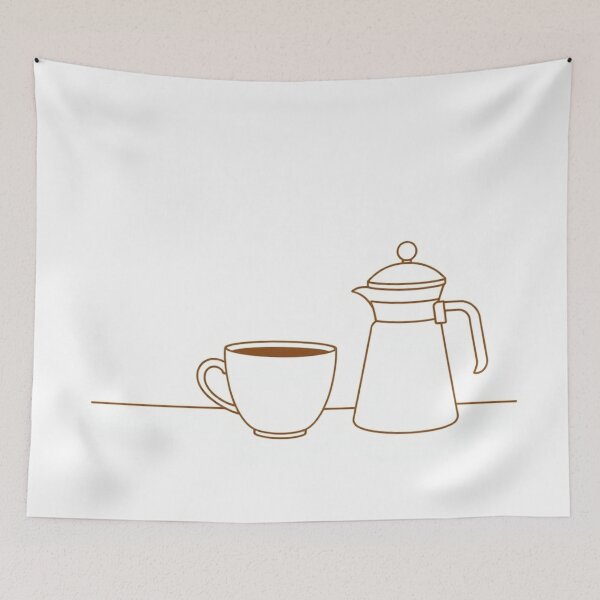 Item preview, Cozy Coffee Corner Line Art – Minimal Neutral Wall Decor designed and sold by sana designer.