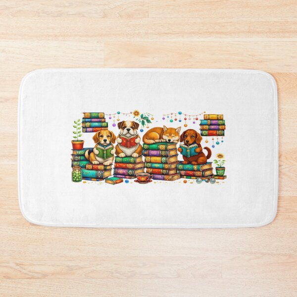 Item preview, Dogs Reading Books Cozy Library Scene designed and sold by HandicraftArt.