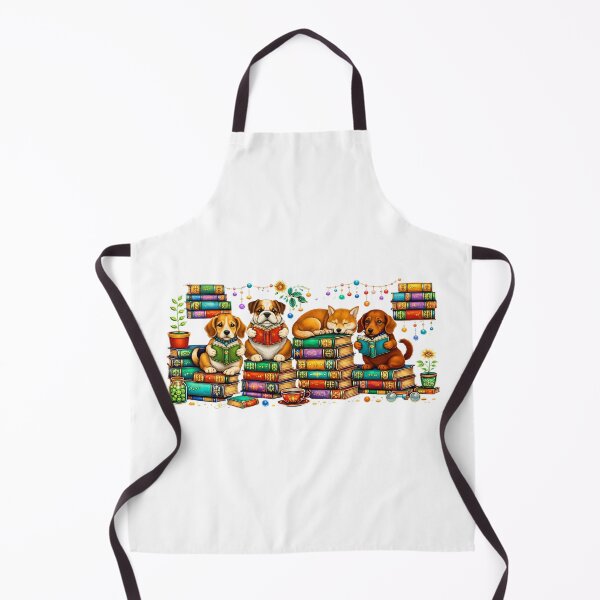 Item preview, Dogs Reading Books Cozy Library Scene designed and sold by HandicraftArt.