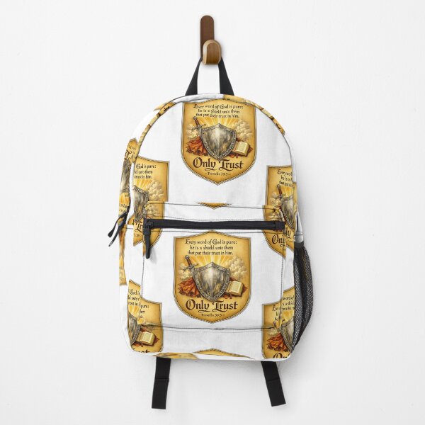 Item preview, Only Trust Renaissance Shield, Proverbs 30:5 Christian Wall Art, Gold Heraldic Scripture Print, Vintage Faith Decor designed and sold by TerScott.