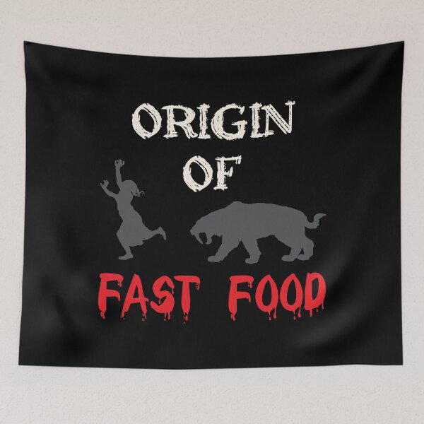 Item preview, Origin of Fast Food - Saber Tooth Tiger & Caveman designed and sold by Oaks Creations.