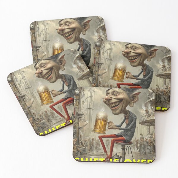 Item preview, Grinning Steampunk Goblin with Beer Mug | Weird Fantasy designed and sold by CodeDistilled.