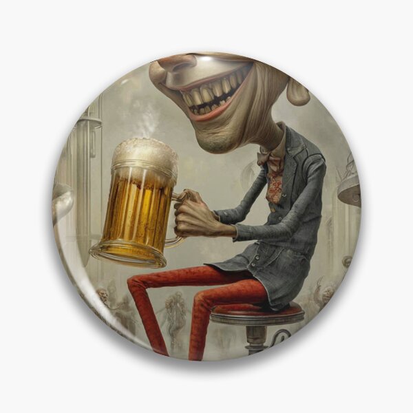 Item preview, Grinning Steampunk Goblin with Beer Mug | Weird Fantasy designed and sold by CodeDistilled.