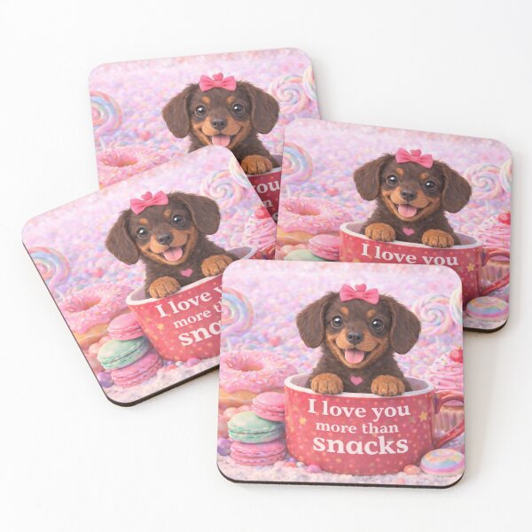 Item preview, Chocolate Dachshund Puppy Loves Snacks designed and sold by GivingJoy.