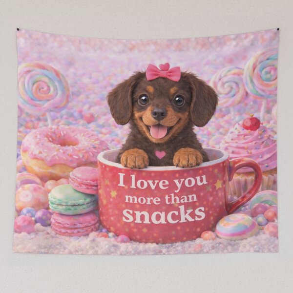 Item preview, Chocolate Dachshund Puppy Loves Snacks designed and sold by GivingJoy.