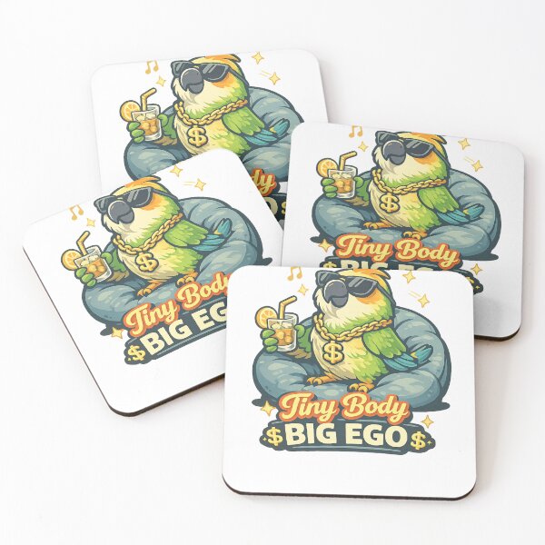 Item preview, Tiny Body Big Ego – Funny Parrot Cartoon Design designed and sold by EpicwaveDesigns.