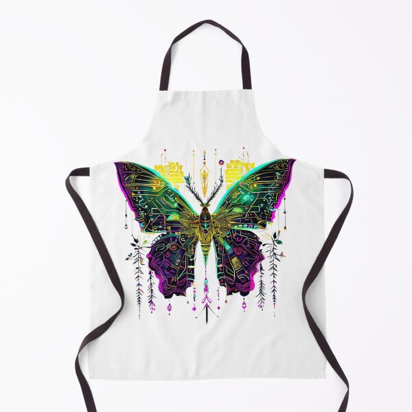 Item preview, Cyberpunk Neon Butterfly with Microcircuits – Futuristic Tech Art designed and sold by Naturalite19.