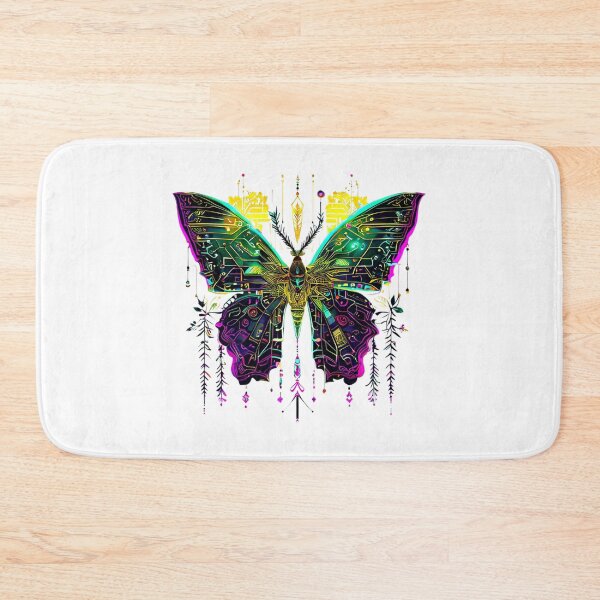 Item preview, Cyberpunk Neon Butterfly with Microcircuits – Futuristic Tech Art designed and sold by Naturalite19.