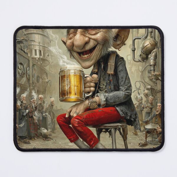 Item preview, Happy Steampunk Worker "Quality Control" | Beer Art designed and sold by CodeDistilled.