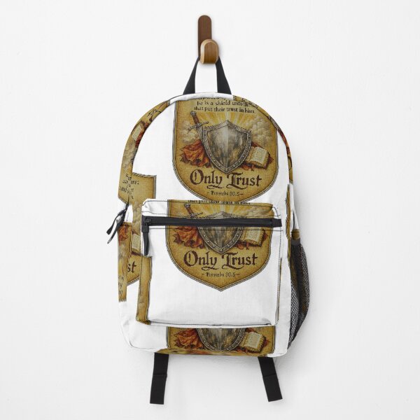 Item preview, Only Trust Renaissance Shield, Proverbs 30:5 Embroidered Christian Wall Art, Gold Heraldic Scripture Print, Vintage Faith Decor designed and sold by TerScott.