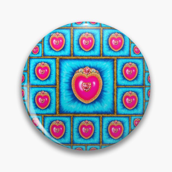 Item preview, Bejewelled Heart - Pink Heart with Gold and Diamonds designed and sold by Lycanth.