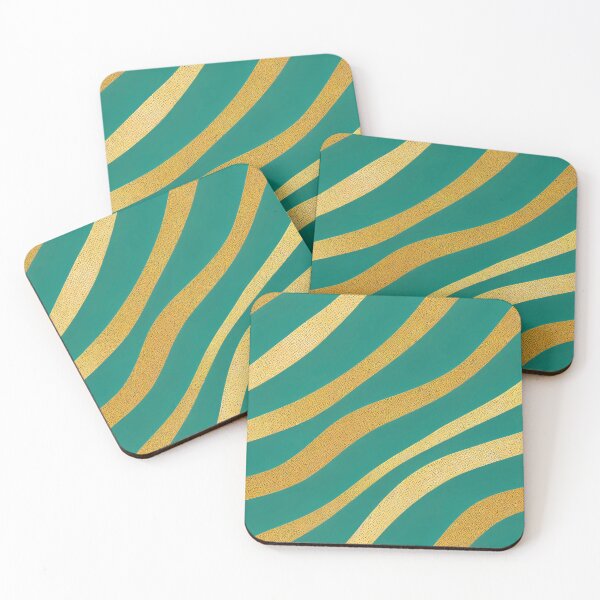 Item preview, Teal-Green Hues And Golden Swirls Modern Pattern designed and sold by DEC02.