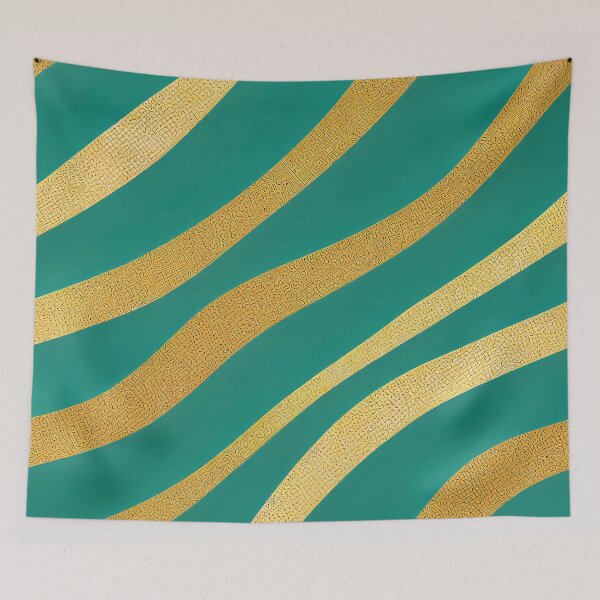 Item preview, Teal-Green Hues And Golden Swirls Modern Pattern designed and sold by DEC02.