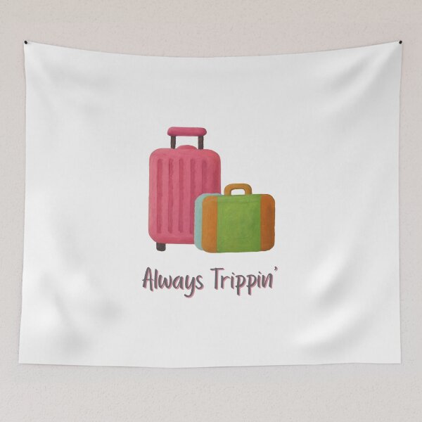 Item preview, Always Trippin Painted Luggage Travel Illustration designed and sold by Inkworksbyshery.