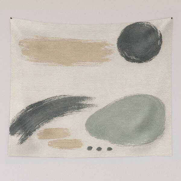 Item preview, Wabi Sabi Abstract Brush Art – Flowing Zen Minimal Wall Decor designed and sold by sana designer.