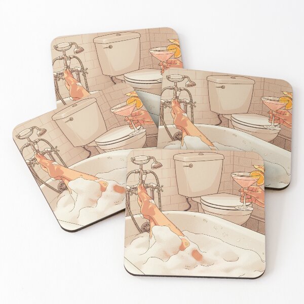 Item preview, Relaxing Bath Illustration Cozy Bathroom Art designed and sold by shopcanva.
