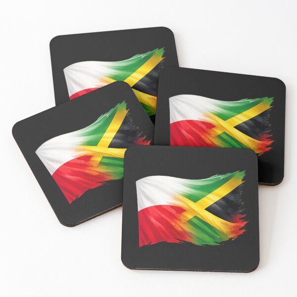 Item preview, Polish Jamaican  Dual Heritage Fusion Flag Design designed and sold by MoniaZ.