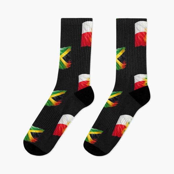 Item preview, Polish Jamaican  Dual Heritage Fusion Flag Design designed and sold by MoniaZ.