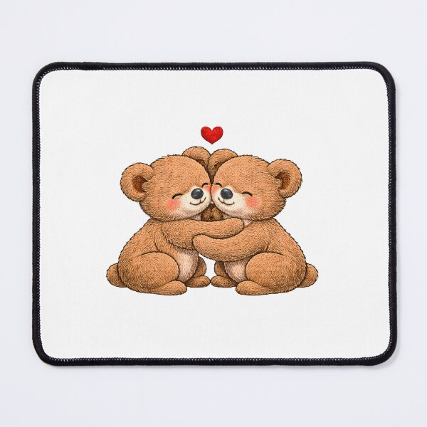 Item preview, Cute Teddy Bear Couple in Love – Embroidered Style designed and sold by GiftsForCouples.