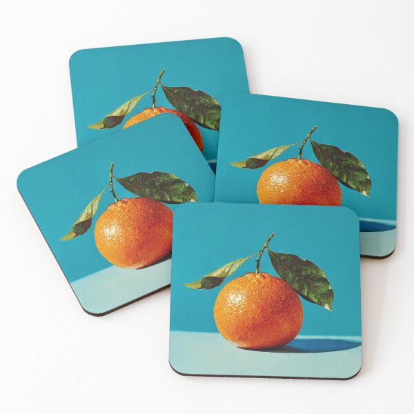 Item preview, Sunlit Orange with Leaves on Blue designed and sold by Swedeprep.