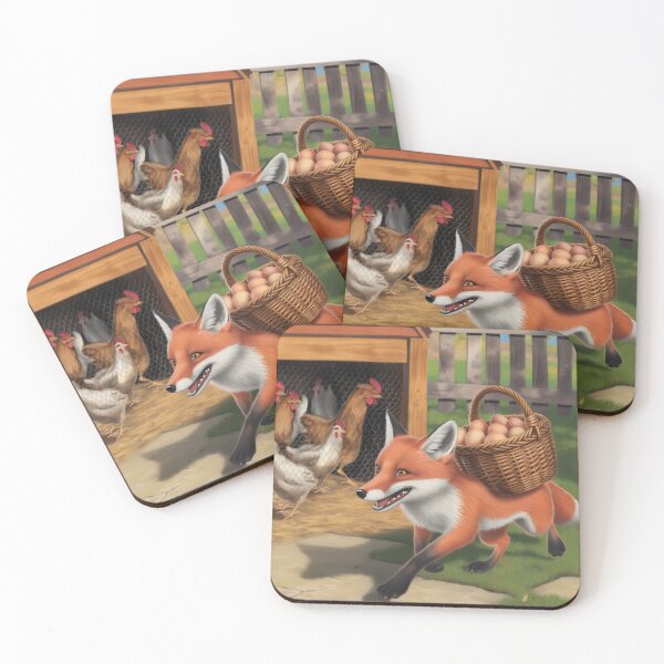Item preview, Fox with eggs. designed and sold by MyHappyArtShop.