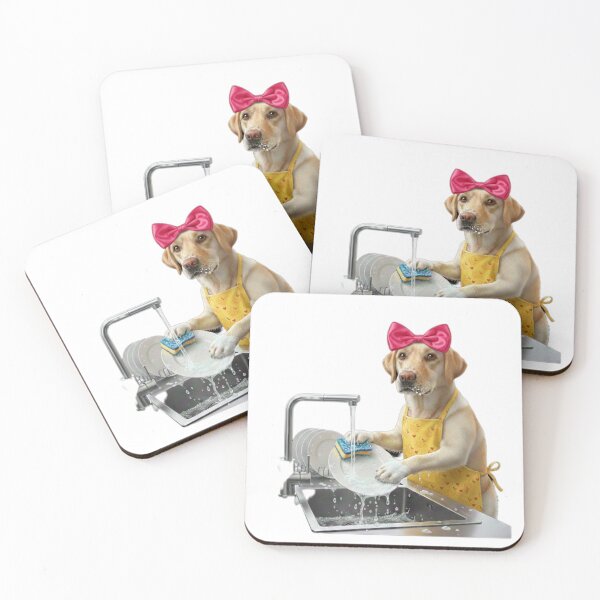 Item preview, The Helpful Labrador: Cute Dog Washing Dishes designed and sold by Fatomfatom.