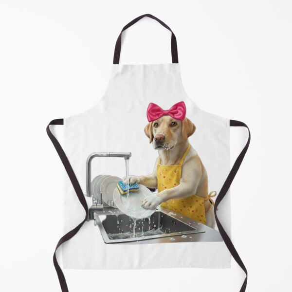 Item preview, The Helpful Labrador: Cute Dog Washing Dishes designed and sold by Fatomfatom.