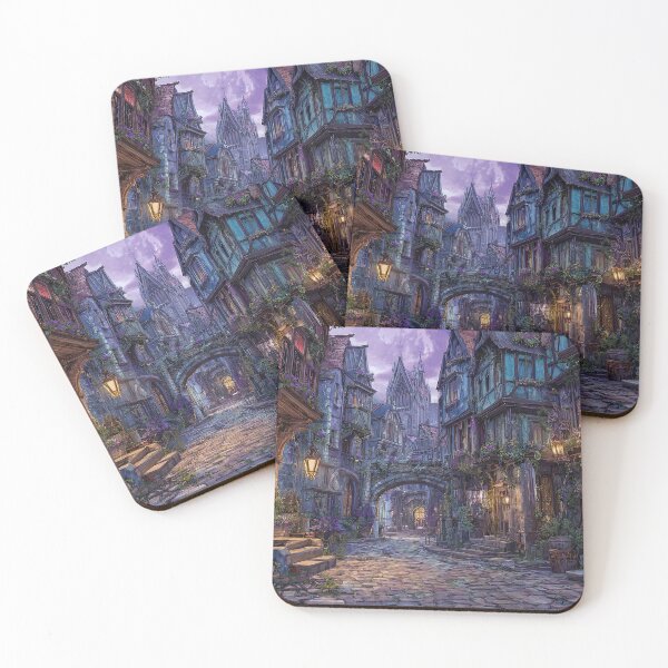 Item preview, Mystical Medieval Street at Night designed and sold by Grimwald-Art.
