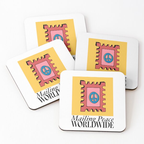 Item preview, Mailing Peace Worldwide Postage Stamp Art - Retro Peace Sign Graphic designed and sold by The Funscape Store.