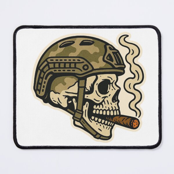 Item preview, Tactical Skull Sticker - Military Helmet & Cigar Vinyl Decal - Camo Operator Skull Waterproof Sticker designed and sold by Warhead Collective.
