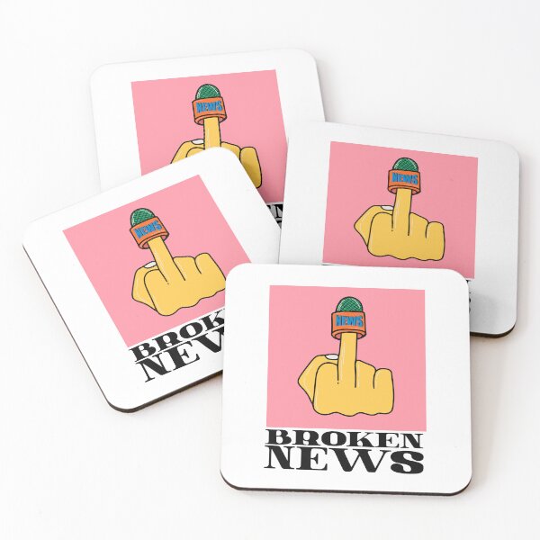 Item preview, Broken News Middle Finger Microphone Art - Edgy Political Media Graphic designed and sold by The Funscape Store.