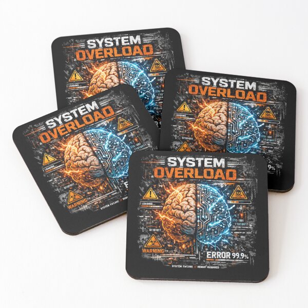Item preview, System Overload Brain Glitch Techwear Streetwear designed and sold by Not Amused Designs.