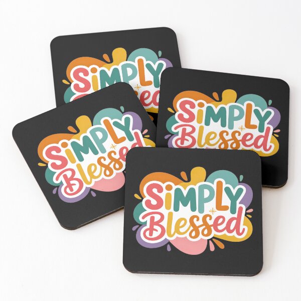 Item preview, Simply Blessed – Colorful Positive Typography Design designed and sold by SoftStyleStudio ⭐⭐⭐.