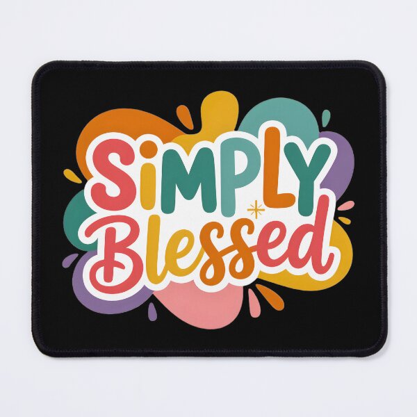 Item preview, Simply Blessed – Colorful Positive Typography Design designed and sold by SoftStyleStudio ⭐⭐⭐.