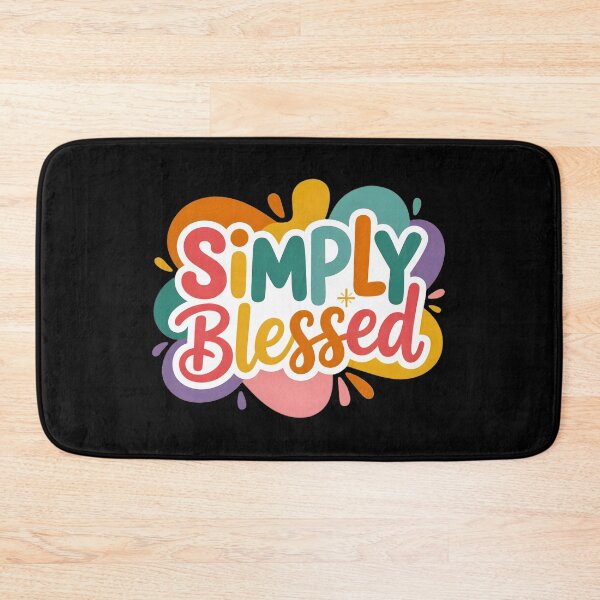 Item preview, Simply Blessed – Colorful Positive Typography Design designed and sold by SoftStyleStudio ⭐⭐⭐.