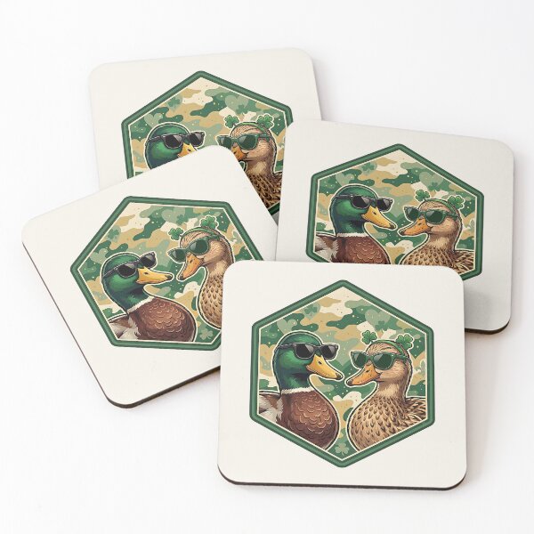 Item preview, St. Patrick’s Day Duck Couple – Lucky Mallard Badge Design designed and sold by SkyTastic.