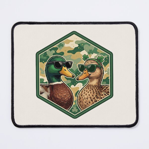 Item preview, St. Patrick’s Day Duck Couple – Lucky Mallard Badge Design designed and sold by SkyTastic.